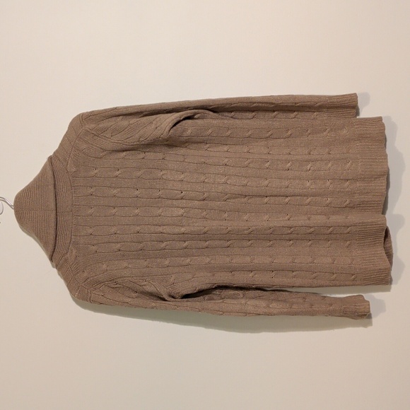 RALPH LAUREN tan cable knit cardigan - size large - Picture 6 of 6